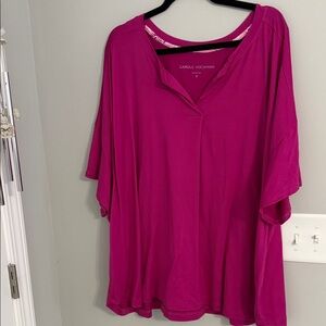Midnight by Carole Hochman Women's Fuchsia Short Sleeve Top